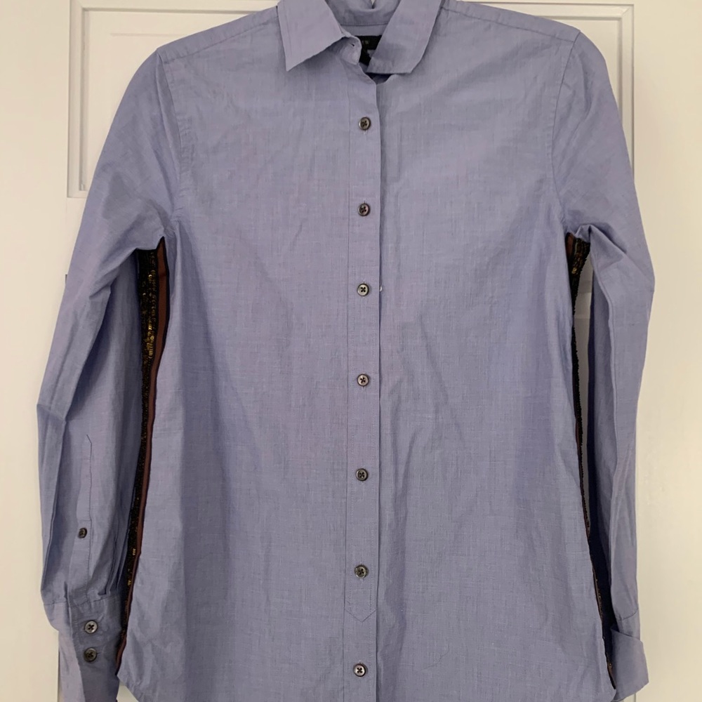 Jcrew Chambray Sequin Stripe Button Down - image 2
